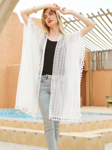 Moss Rose Over Joyed Lace Kimono